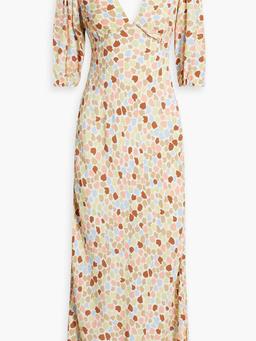 Steph cutout printed crepe midi dress