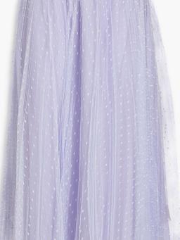 Pleated point d'esprit midi skirt