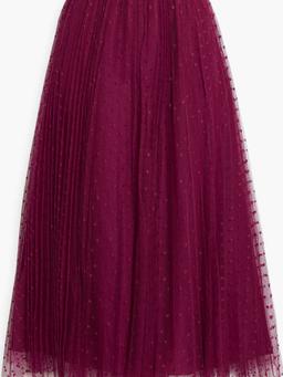 Gathered point d'espirit midi skirt