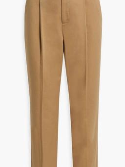 Cotton-blend twill tapered pants
