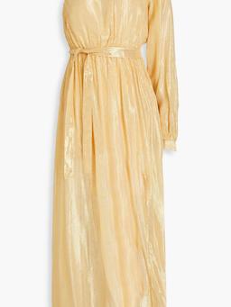 Doris one-sleeve lamé maxi dress