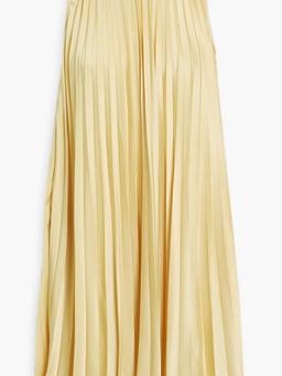 Plissé-satin mini dress