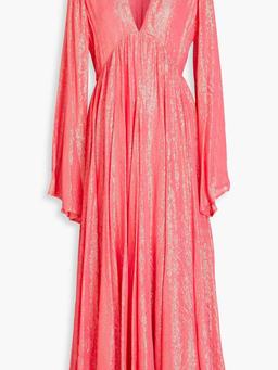 Maud metallic gauze midi dress