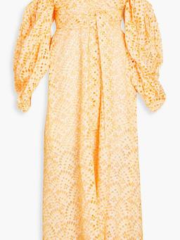 Lia off-the-shoulder broderie anglaise cotton midi dress