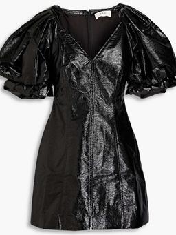 Park crinkled faux leather mini dress