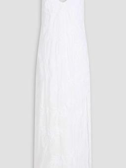 Embroidered ramie maxi dress