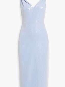 Keira twisted sequined crepe midi dress