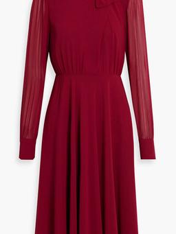 Tie-detailed chiffon dress