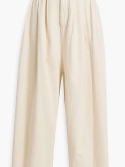 Naidenae pleated cotton-twill wide-leg pants