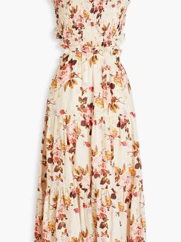 Esme tiered floral-print ramie midi dress
