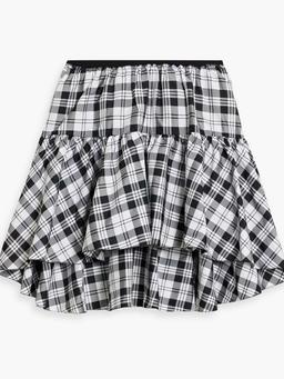 Ruffled checked taffeta mini skirt