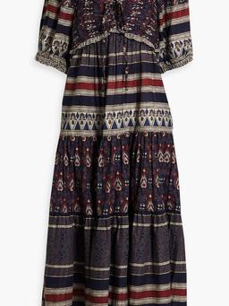 Tasha tiered printed cotton-voile midi dress