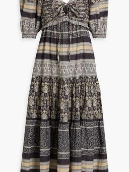 Tasha tiered printed cotton-voile midi dress