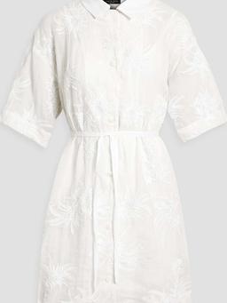 Reed broderie anglaise ramie mini shirt dress