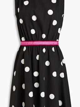 Printed cotton and silk-blend poplin mini dress