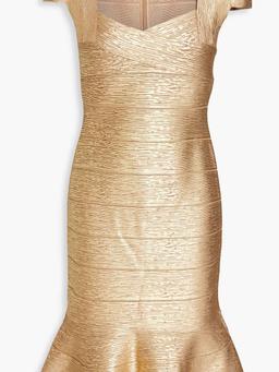 Fluted metallic bandage dress
