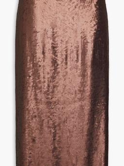 Sequined crepe midi skirt