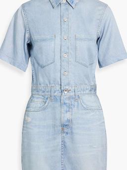 Freesia denim-effect print TENCEL™ mini shirt dress