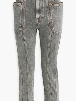 Tucscon cropped acid-wash slim-leg jeans