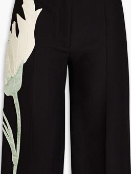 Wool and silk-blend crepe shorts