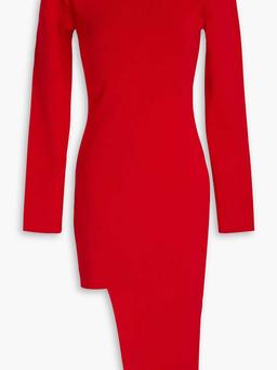 Asymmetric stretch-knit dress