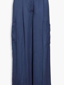 Carmel pleated satin cargo pants