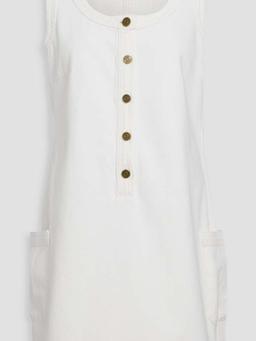 Trapunto denim mini dress