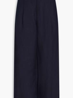 Tate pleated linen-blend wide-leg pants