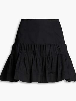 Niki pleated cotton-poplin mini skirt