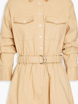 Zuma belted linen-blend playsuit