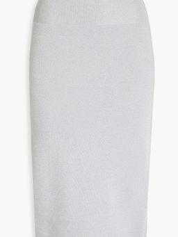 Metallic knitted midi skirt