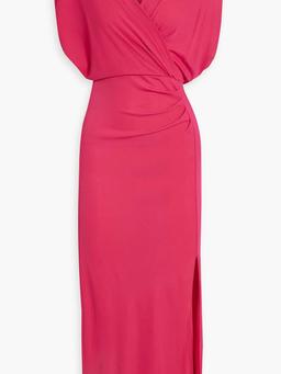 Williams wrap-effect stretch-jersey midi dress