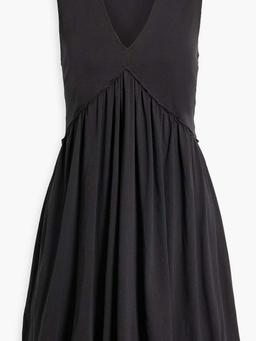 Gathered cotton-jersey mini dress