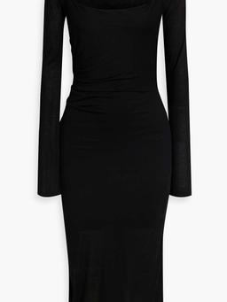 Cutout jersey midi dress