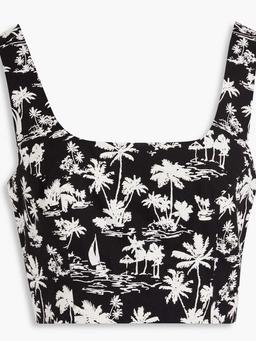 Cropped printed cotton top