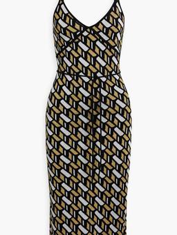 Prairie metallic jacquard-knit midi dress