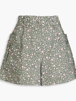 Floral-print woven shorts