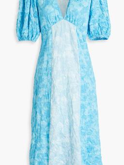 Crinkled satin midi dress