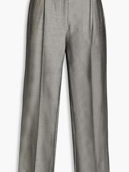 Wool-blend straight-leg pants