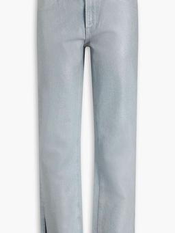 Harlow coated high-rise straight-leg jeans