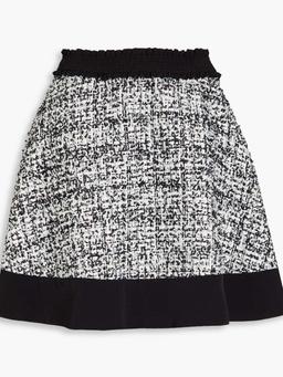 Sequin-embellished metallic tweed mini skirt