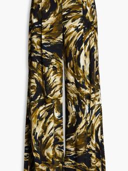 Printed crepe wide-leg pants
