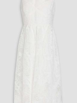 Embroidered tulle midi dress