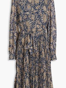 Pleated paisley-print georgette dress