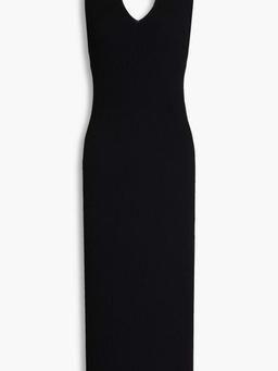 Ribbed-knit halterneck midi dress