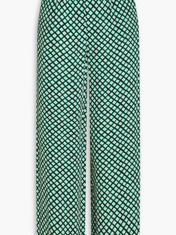 Montreal printed crepe wide-leg pants