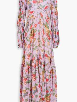 Floral-print georgette maxi dress