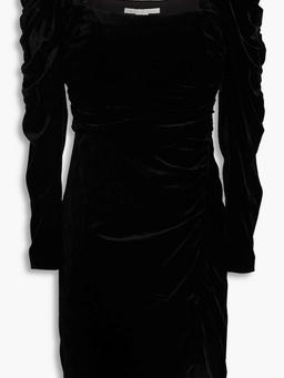 Toki ruched crushed-velvet mini dress