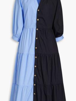 The Modular layered cotton-poplin midi dress