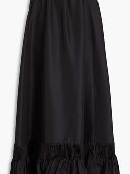 Plissé silk-blend taffeta maxi skirt